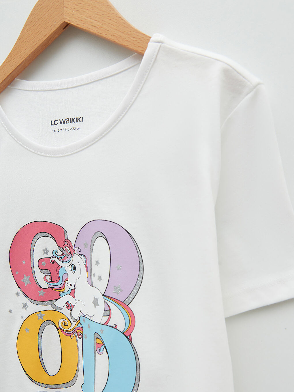 T-shirt Fille en Coton à Manches Courtes Imprimé Col Rond-2