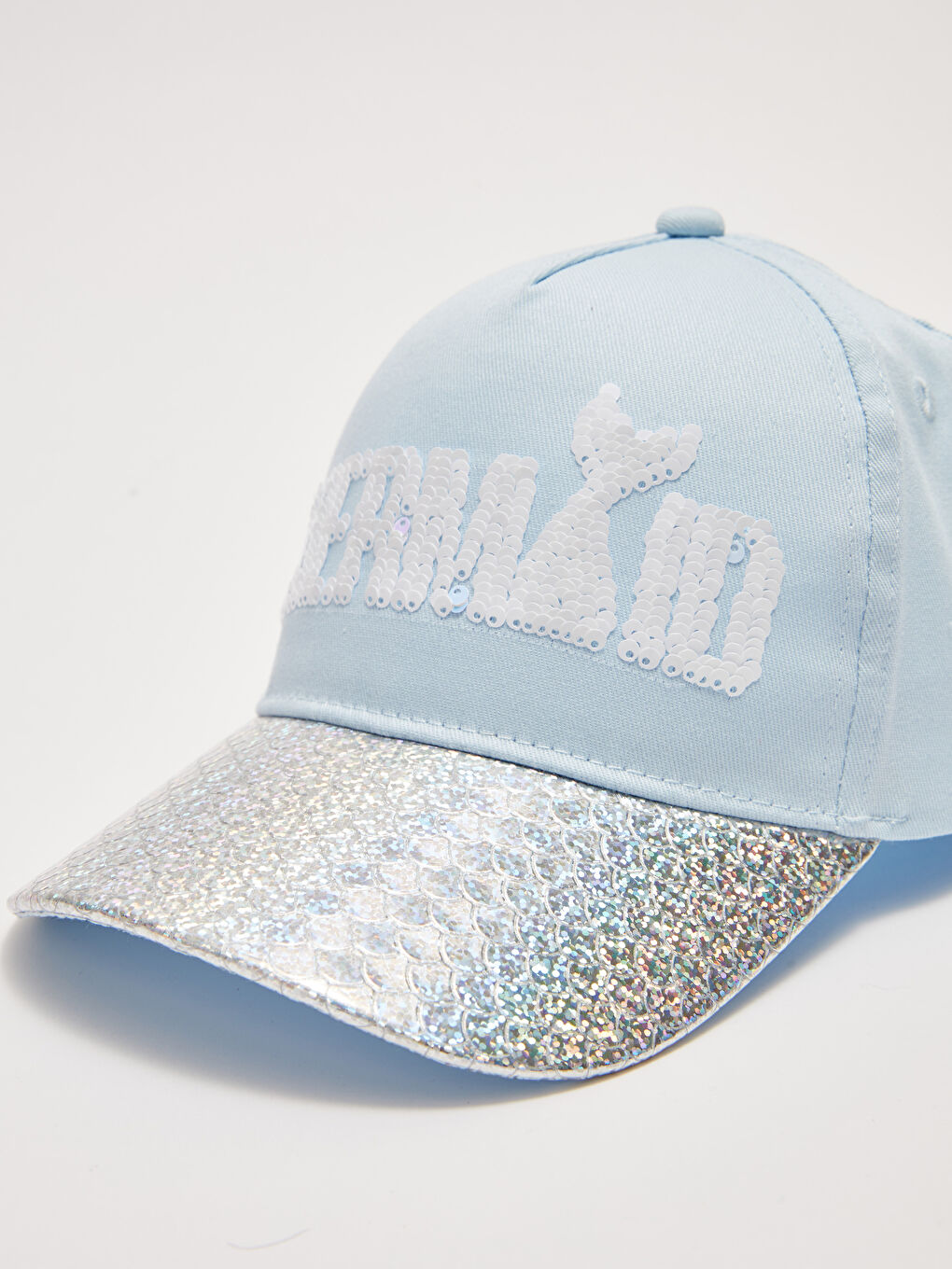 Mavi Pul İşlemeli Kız Çocuk Kep Şapka-4