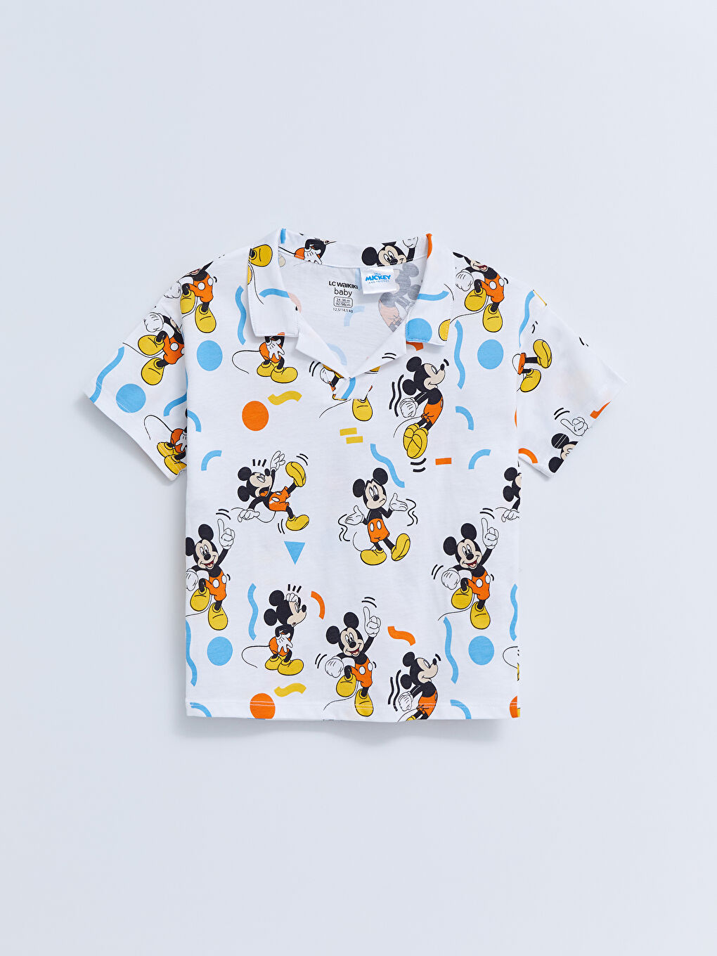 Polo Collar Short Sleeve Mickey Mouse Printed Baby Boy T-Shirt and Shorts 2-pack-1