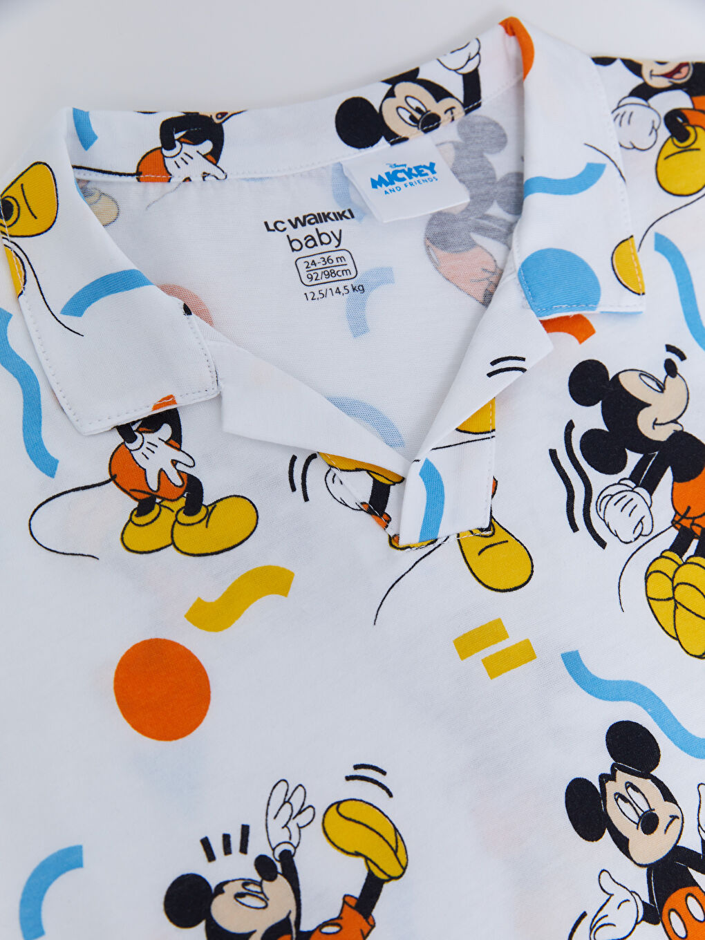 Polo Collar Short Sleeve Mickey Mouse Printed Baby Boy T-Shirt and Shorts 2-pack-4