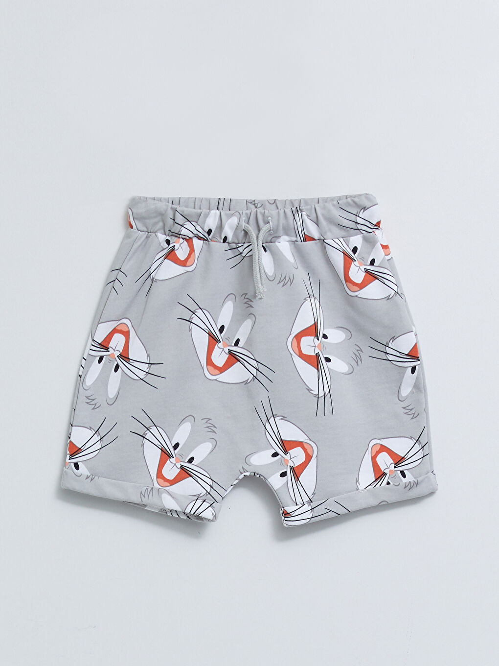 Crew Neck Short Sleeve Bugs Bunny Printed Baby Boys' T-Shirt and Shorts 2 Pack Set-2