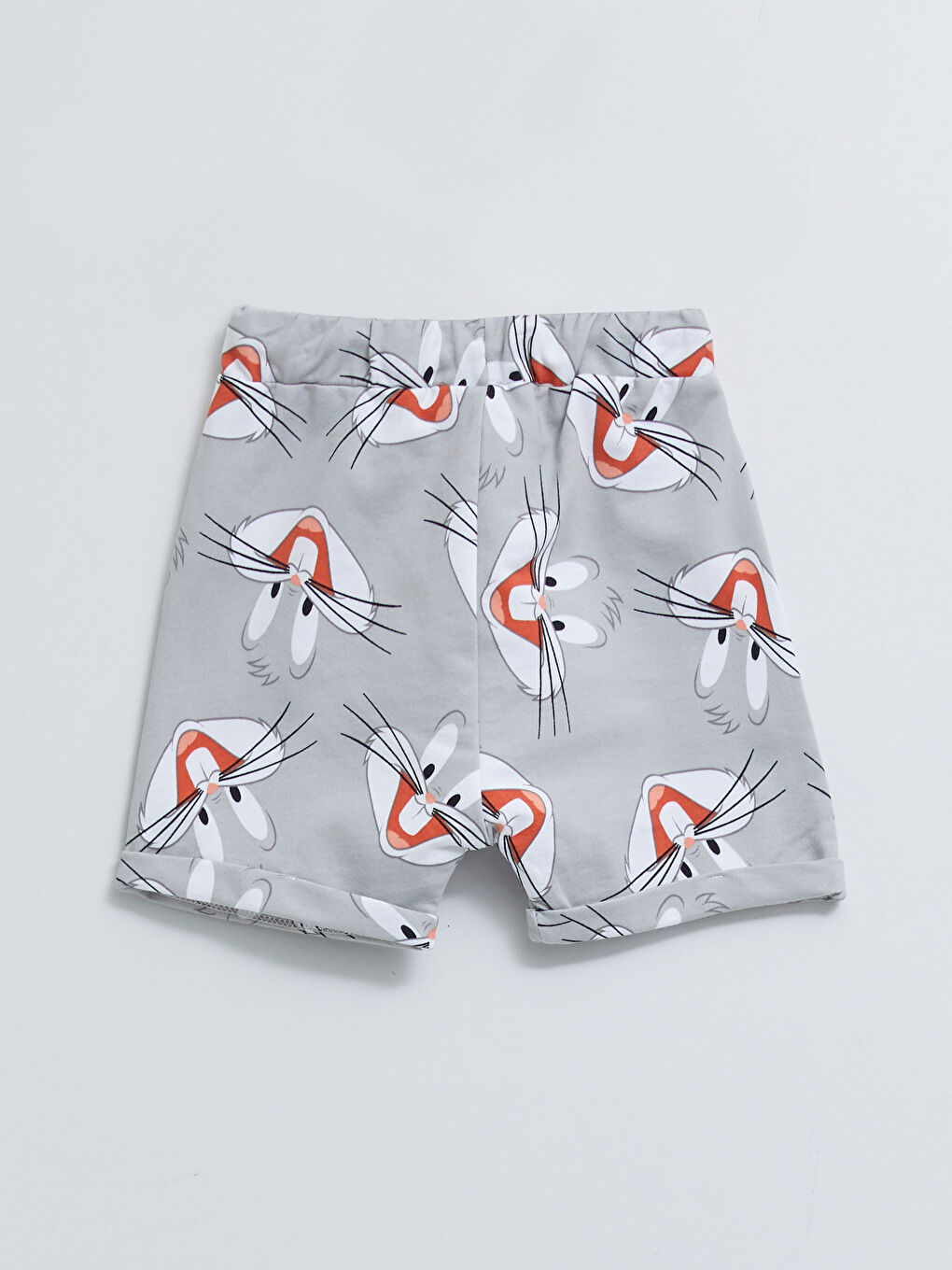 Crew Neck Short Sleeve Bugs Bunny Printed Baby Boys' T-Shirt and Shorts 2 Pack Set-4