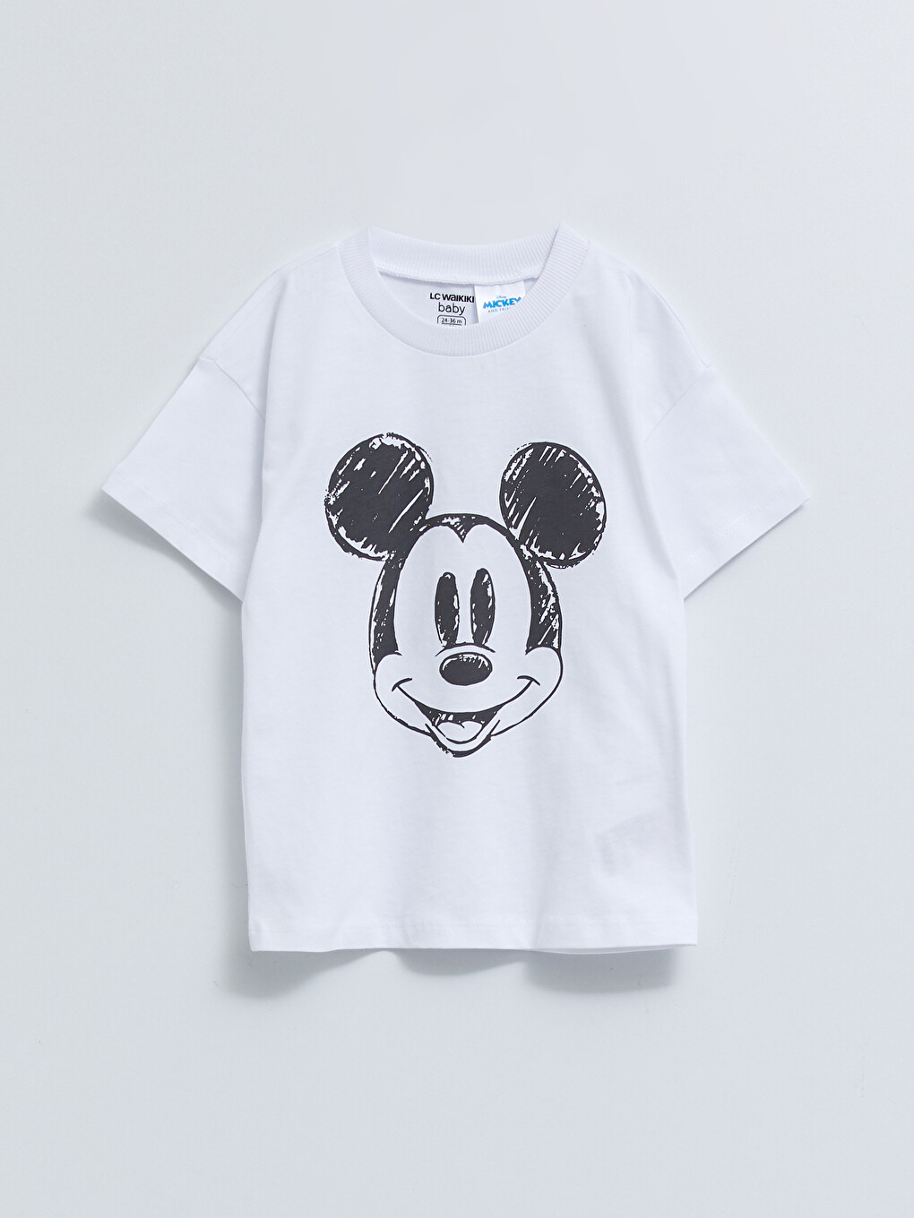 Crew Neck Short Sleeve Mickey Mouse Printed Baby Boy T-Shirt and Salopet 2-Pack Set-3