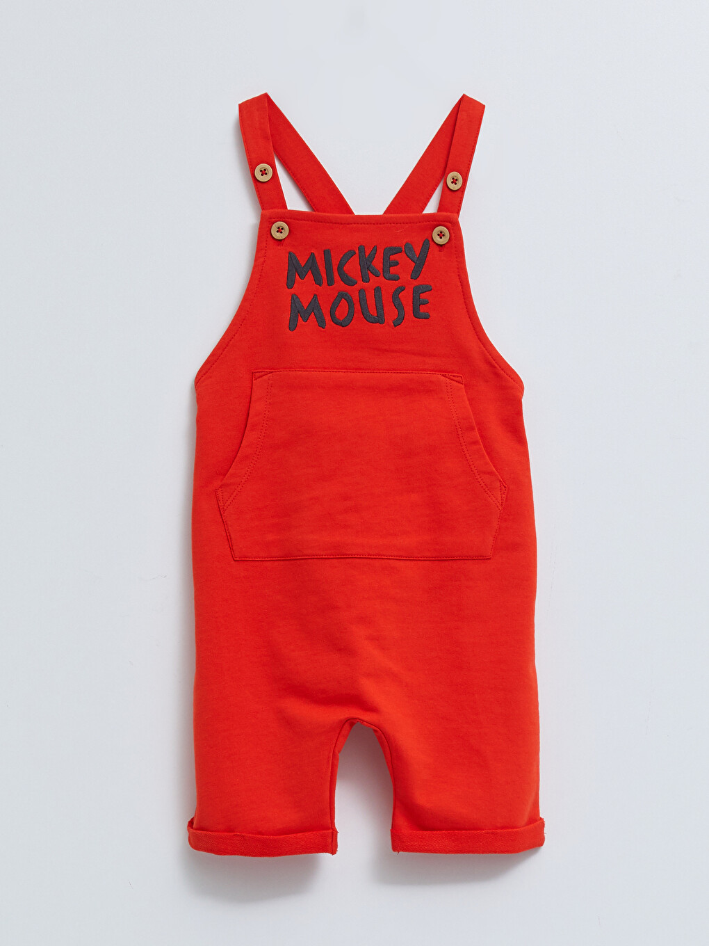 Crew Neck Short Sleeve Mickey Mouse Printed Baby Boy T-Shirt and Salopet 2-Pack Set-4