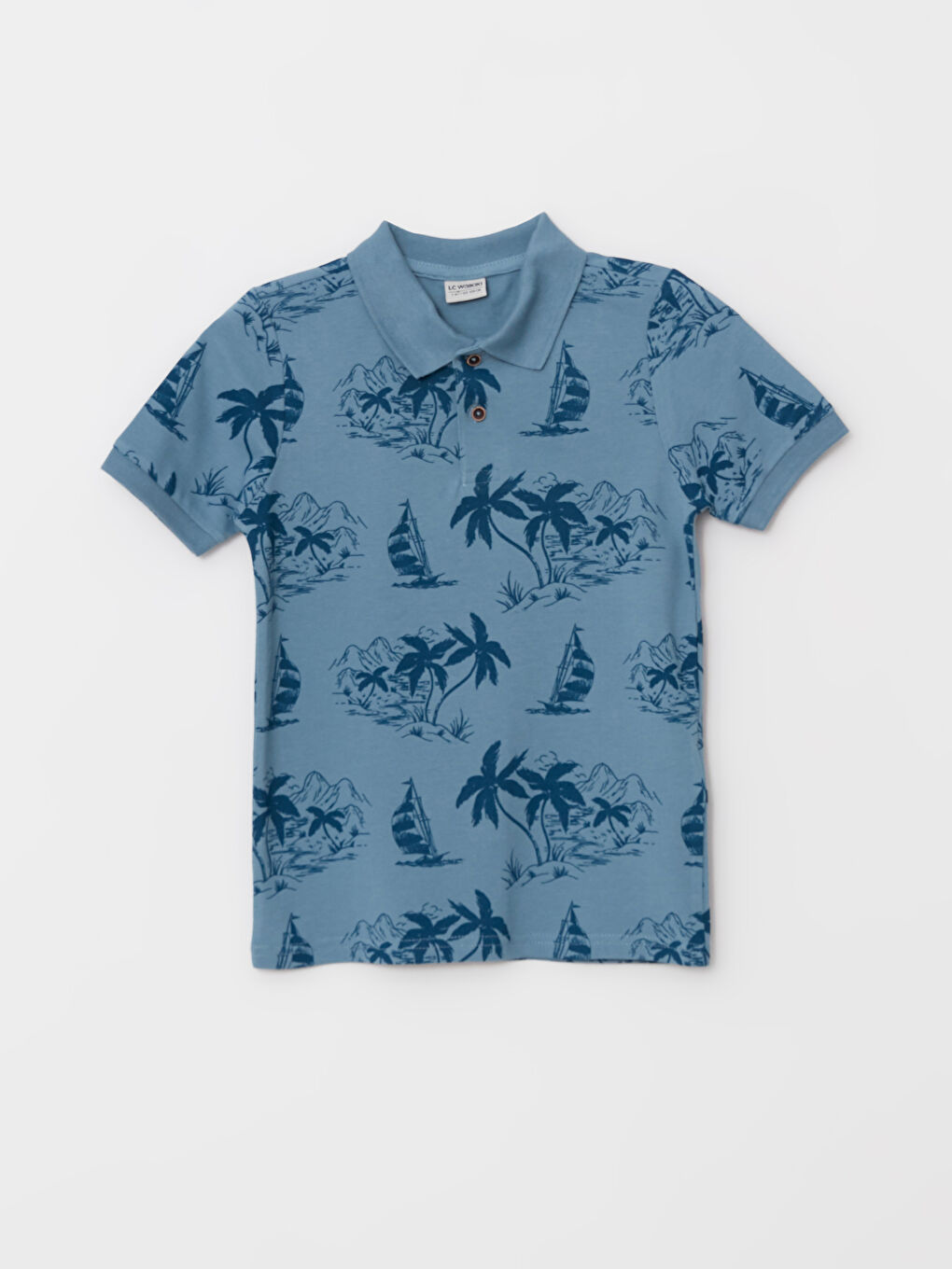 İndigo Baskılı Tişört