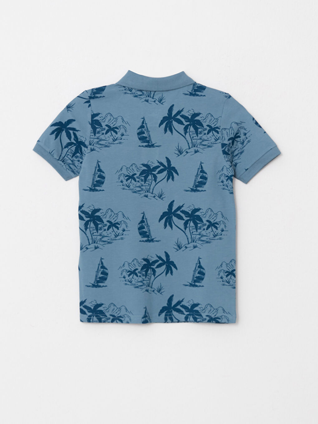 İndigo Baskılı Tişört-1