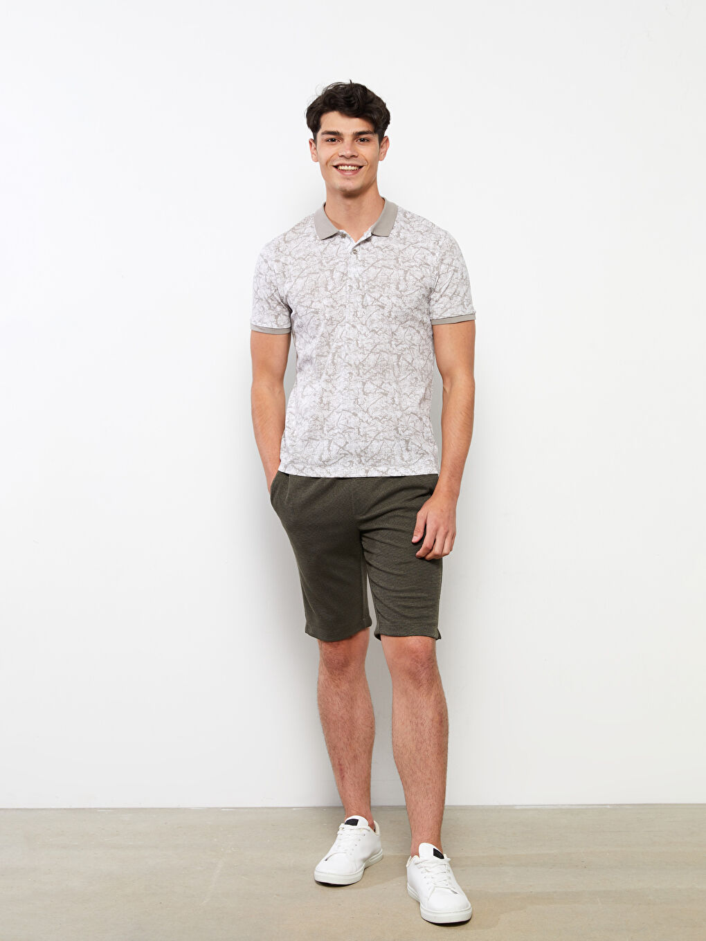 LCW Vision Polo Neck Short Sleeve Patterned Pique Men's T-Shirt -S2G293Z8-LRA