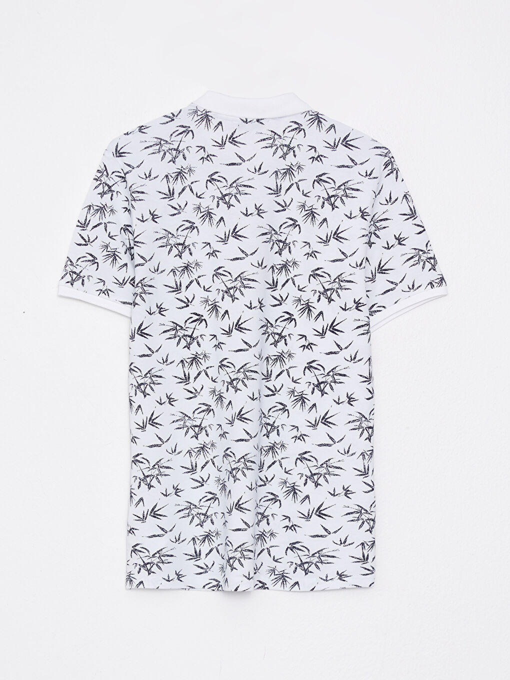 Ekru Polo Yaka Kısa Kollu Desenli Pike Erkek Tişört-6