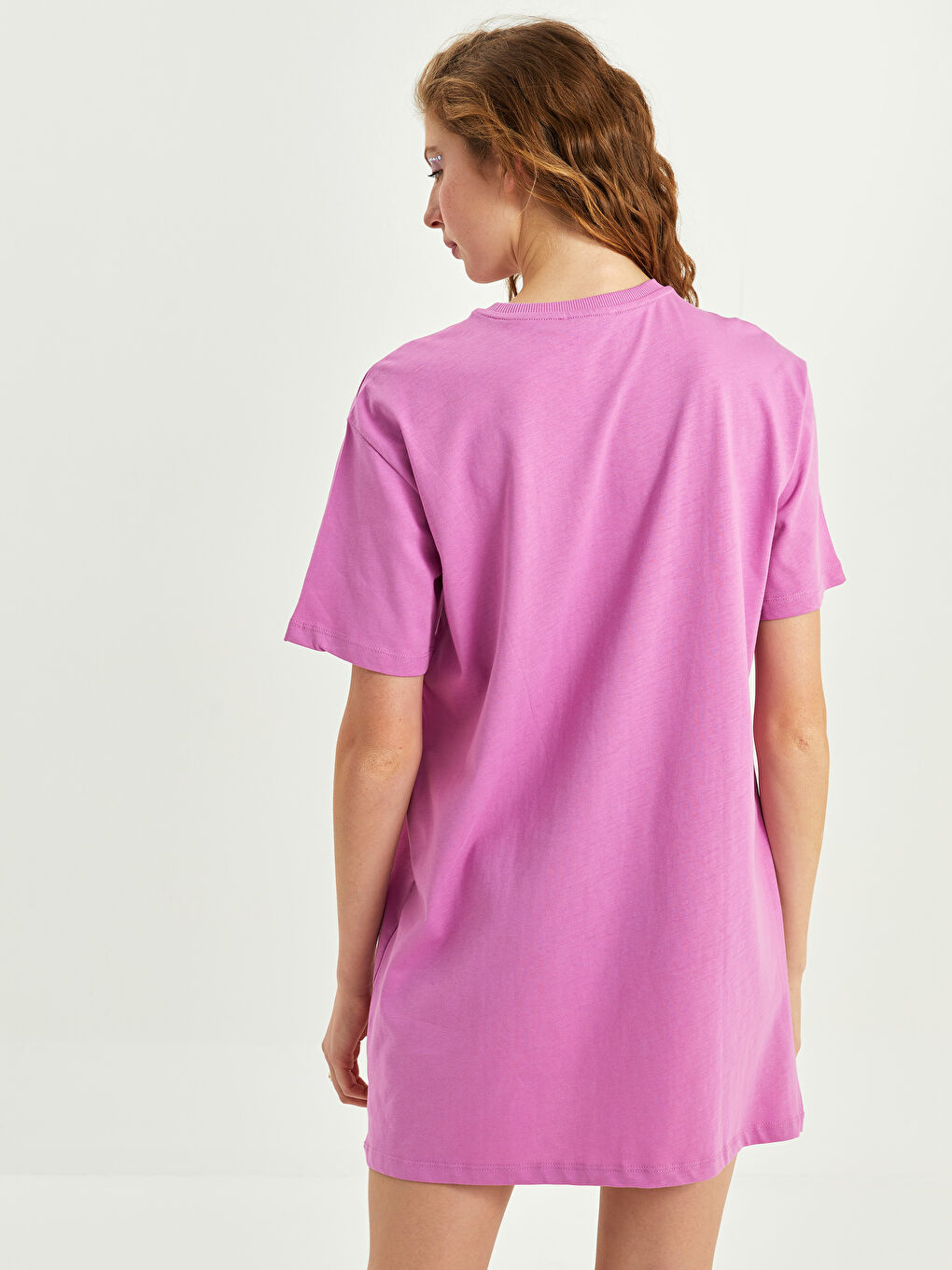 Haljina za Žene od Pamuka sa Okruglim Izrezom, Štampana, Kratki Rukav-4