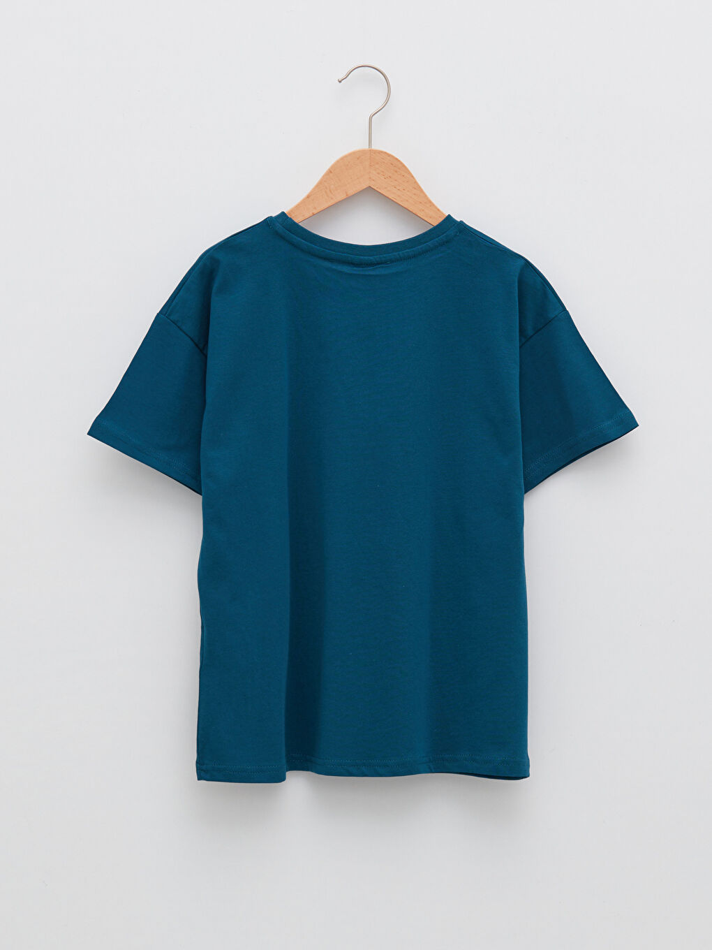 Petrol Bisiklet Yaka Baskılı Kısa Kollu Pamuklu Erkek Çocuk Tişört-3