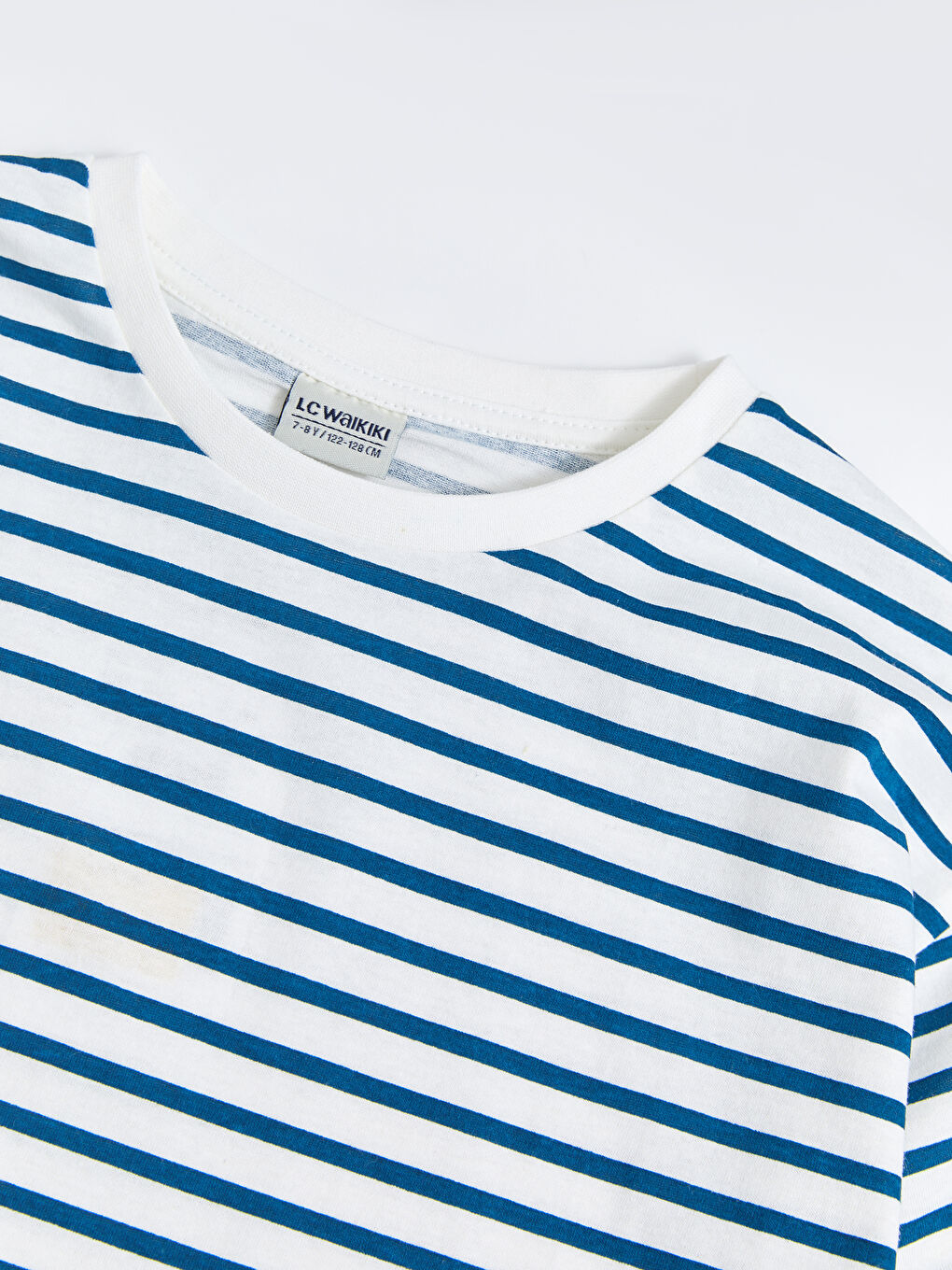 Crew Neck Striped Short Sleeve Cotton Boy T-Shirt-2
