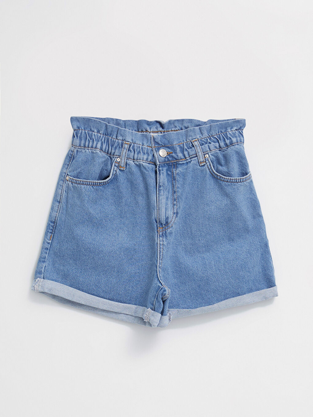 Mavi Standart Fit Düz Cep Detaylı Kadın Jean Şort