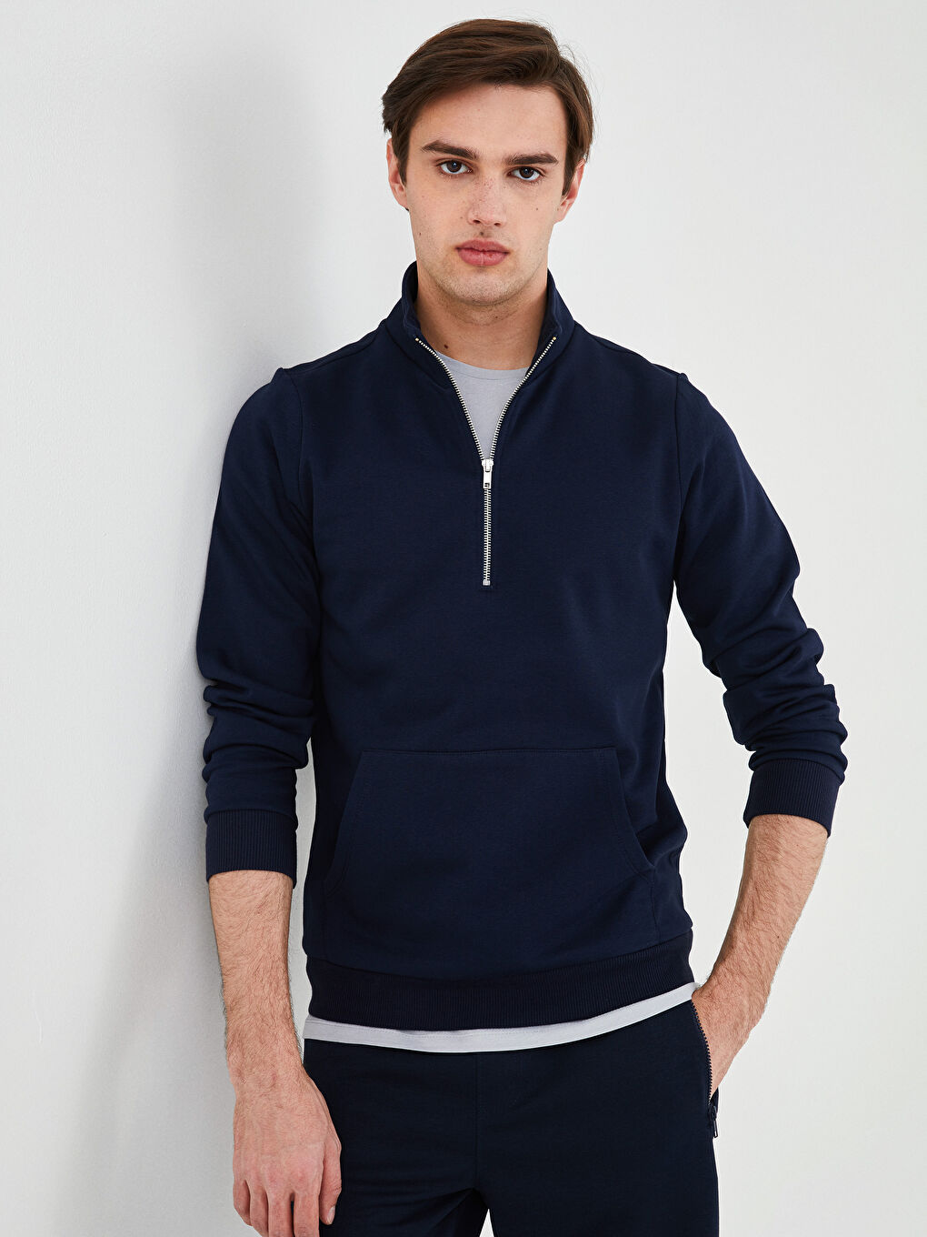 Funnel Neck Men's Sweatshirt-1