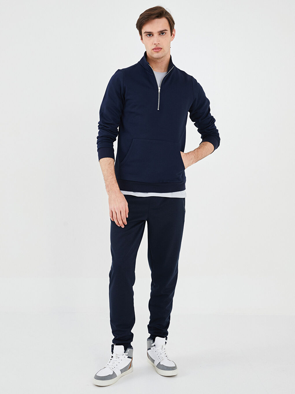 Funnel Neck Men's Sweatshirt-2