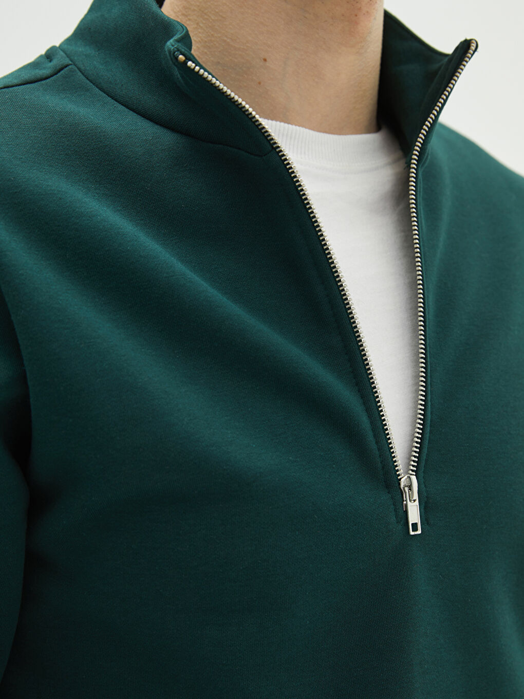 XSIDE Yeşil Dik Yaka Erkek Sweatshirt - 3