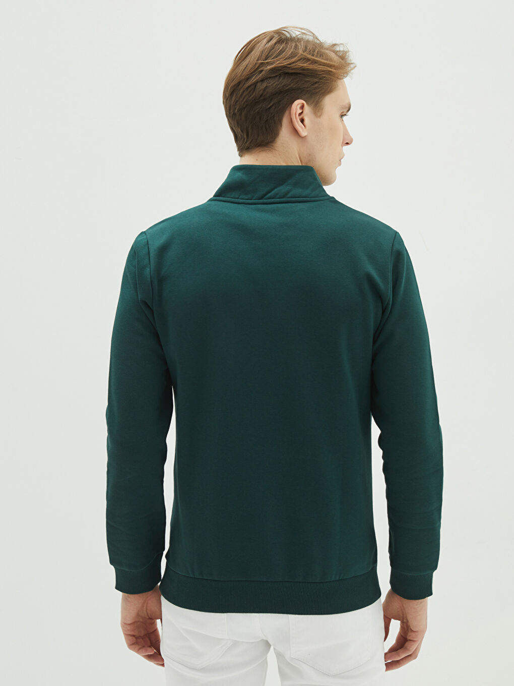 XSIDE Yeşil Dik Yaka Erkek Sweatshirt - 4