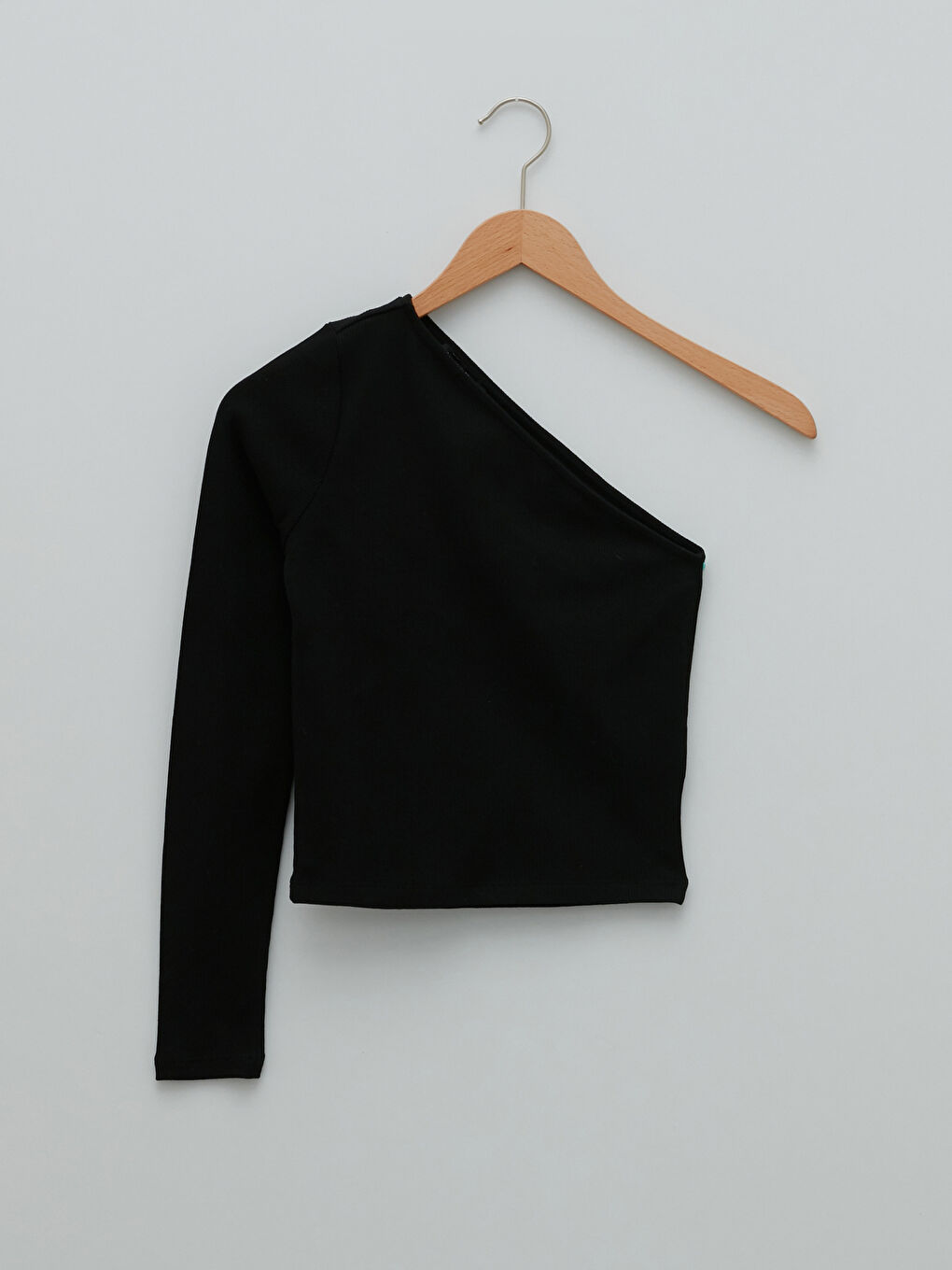 One Shoulder Straight Long Sleeve Women's Blouse-6