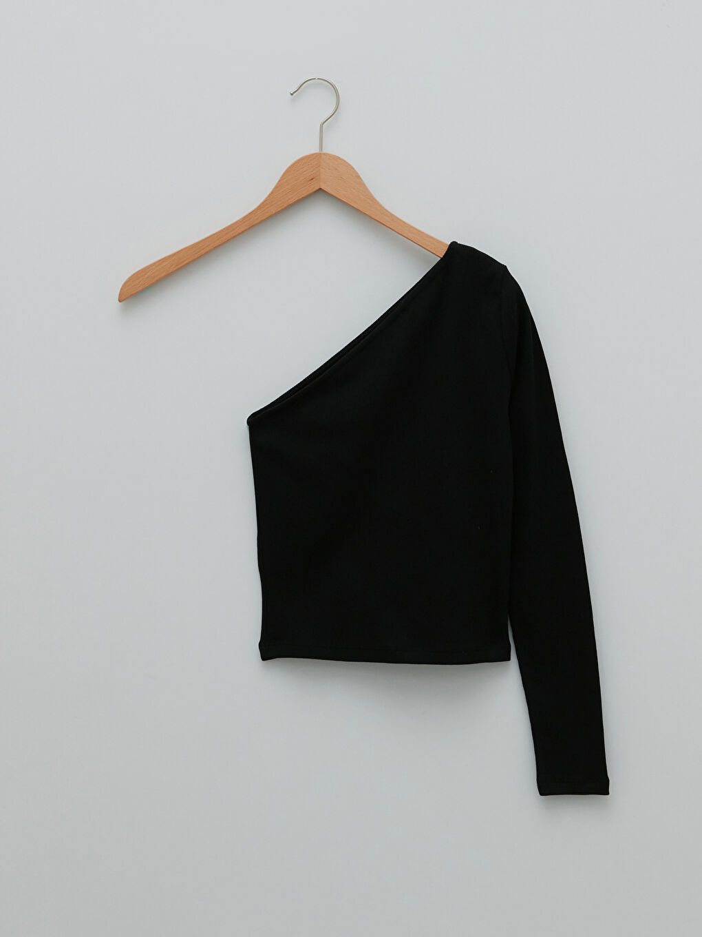 One Shoulder Straight Long Sleeve Women's Blouse-7