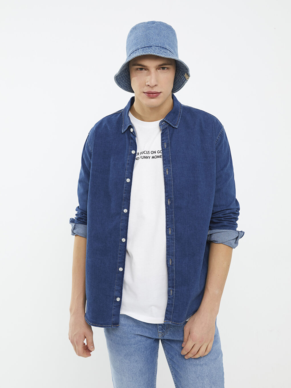 XSIDE Mavi Regular Fit Uzun Kollu Erkek Jean Gömlek - 2