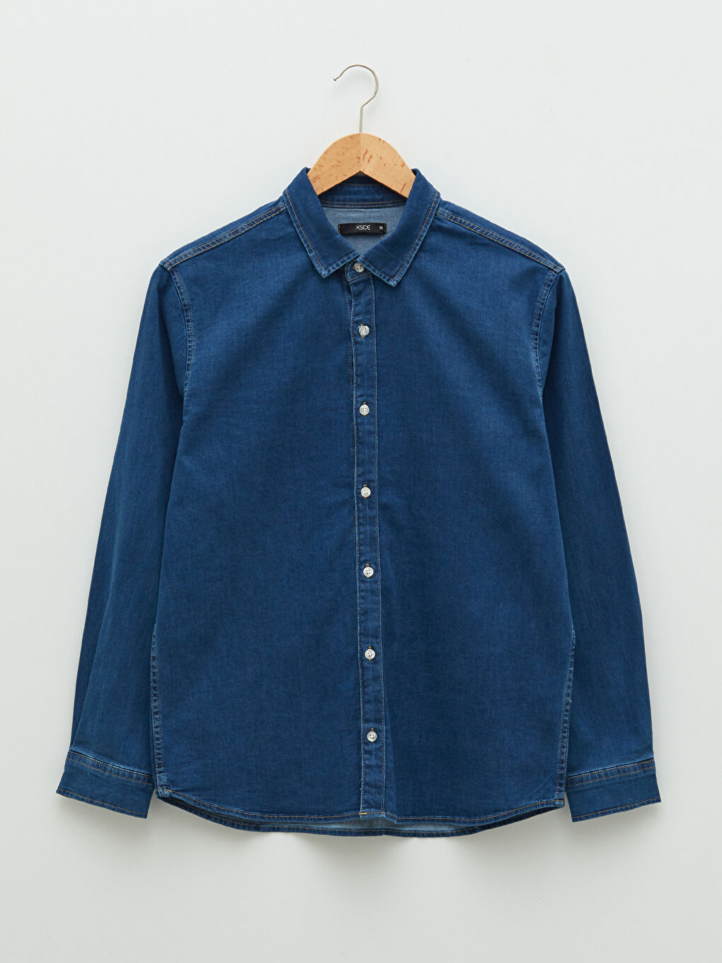 XSIDE Mavi Regular Fit Uzun Kollu Erkek Jean Gömlek - 5