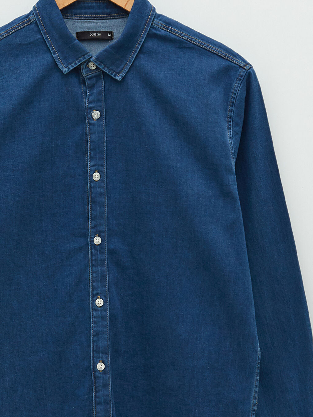 XSIDE Mavi Regular Fit Uzun Kollu Erkek Jean Gömlek - 7