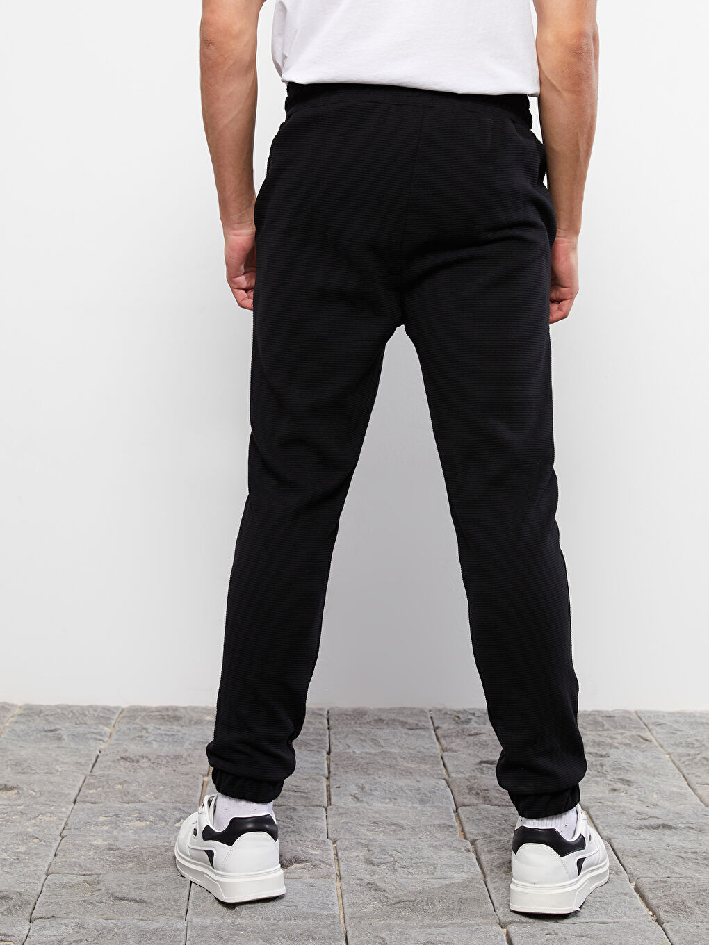 Siyah Slim Fit Erkek Eşofman Altı-3