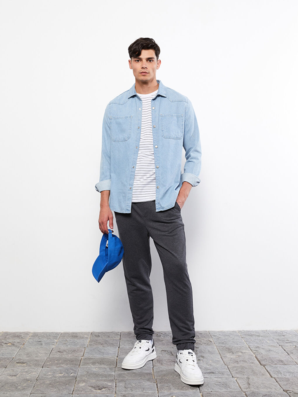 Antrasit Slim Fit Erkek Eşofman Altı-2