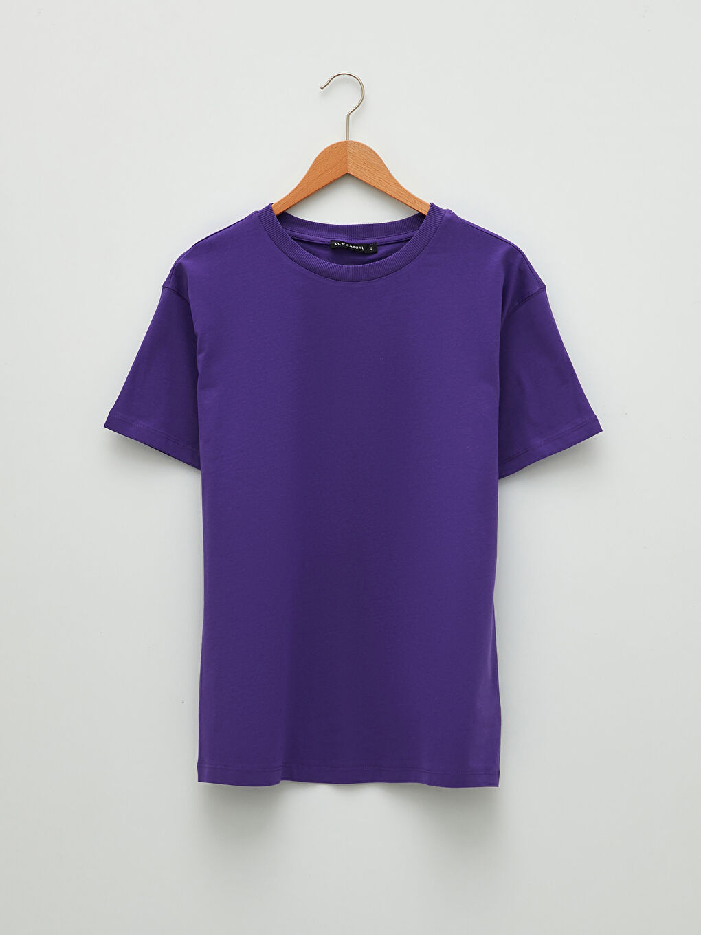 تي شيرت قطن كم قصير ياقة دائرية للسيدات-4