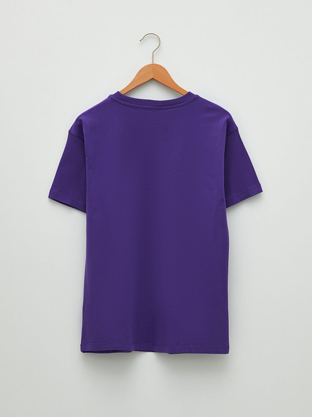 تي شيرت قطن كم قصير ياقة دائرية للسيدات-5