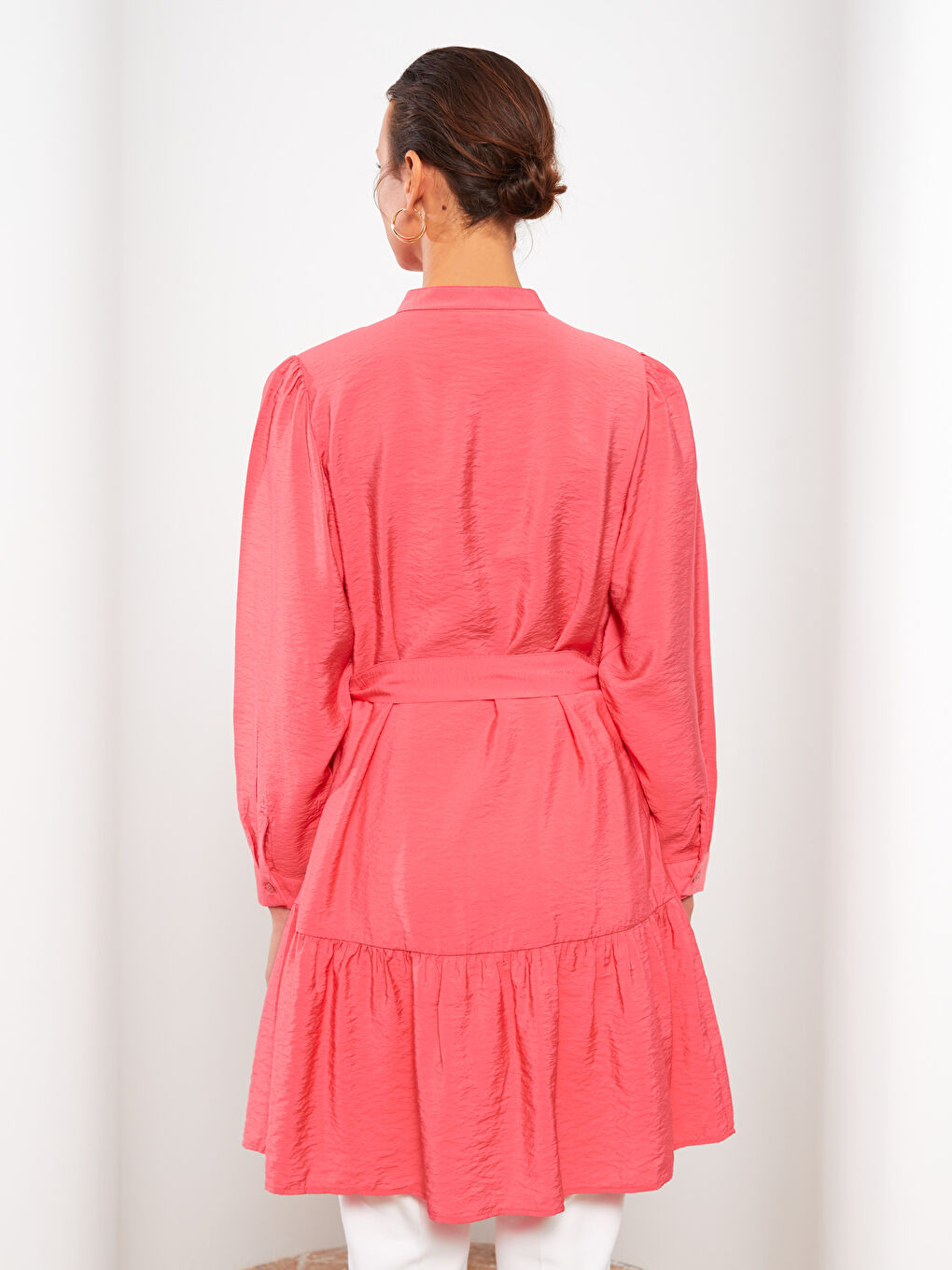 Tunică pentru Femei cu Guler de Judecător, Simplă, Mânecă Lungă-5