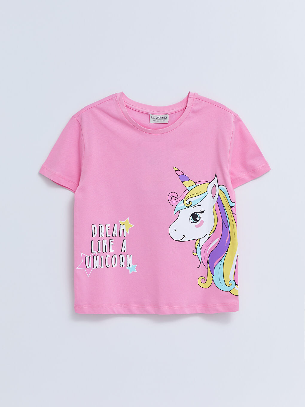 LCW Kids Majica sa okruglim izrezom, štampana, kratkih rukava za devojčice -S2G393Z4-GA5