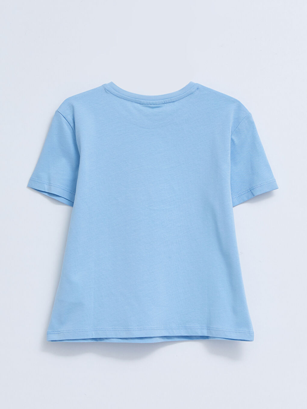 Crew Neck Printed Short Sleeve Cotton Girl T-shirt-1