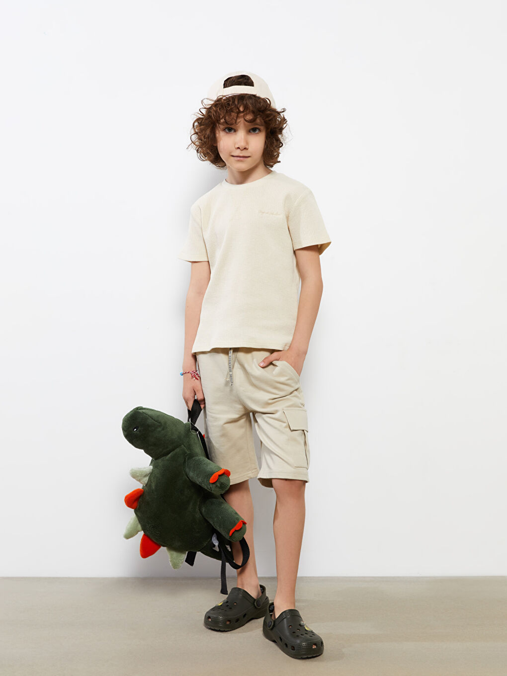 Gri Beli Lastikli Basic Erkek Çocuk Şort-1