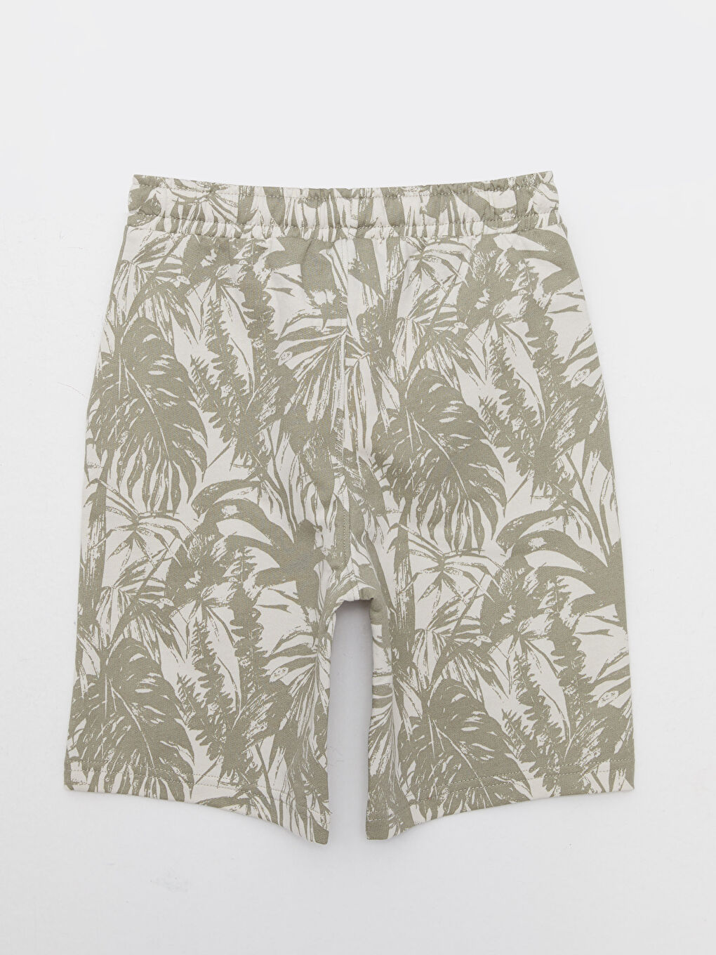 Bej Beli Lastikli Baskılı Erkek Çocuk Şort-1