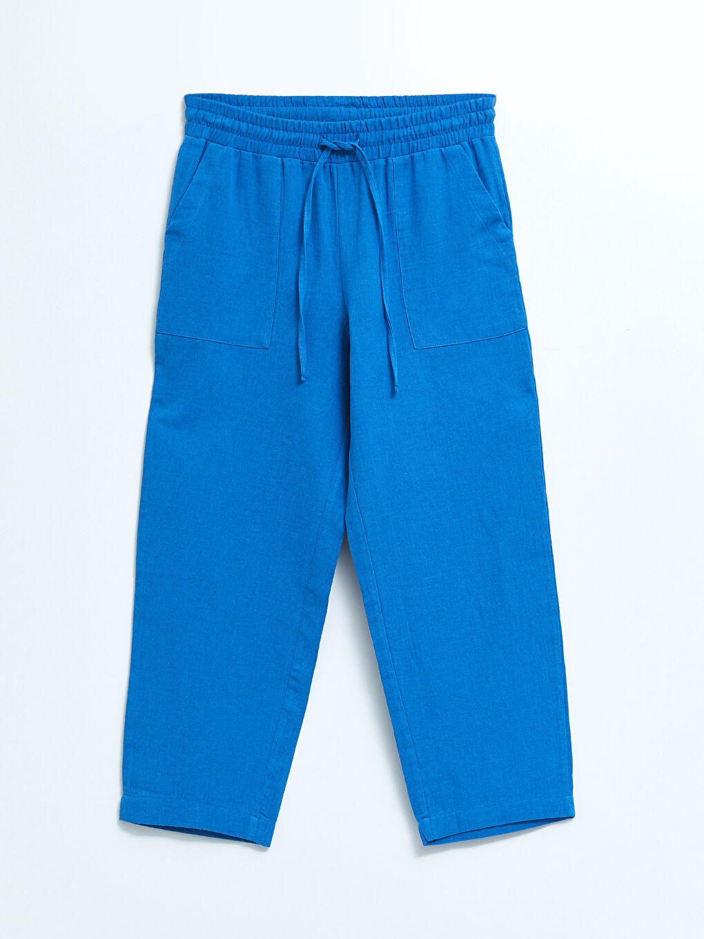 LCW Modest Elastic Waist Comfortable Fit Pocket Detailed Muslin Fabric Women's Trousers -S2G424Z8-S65