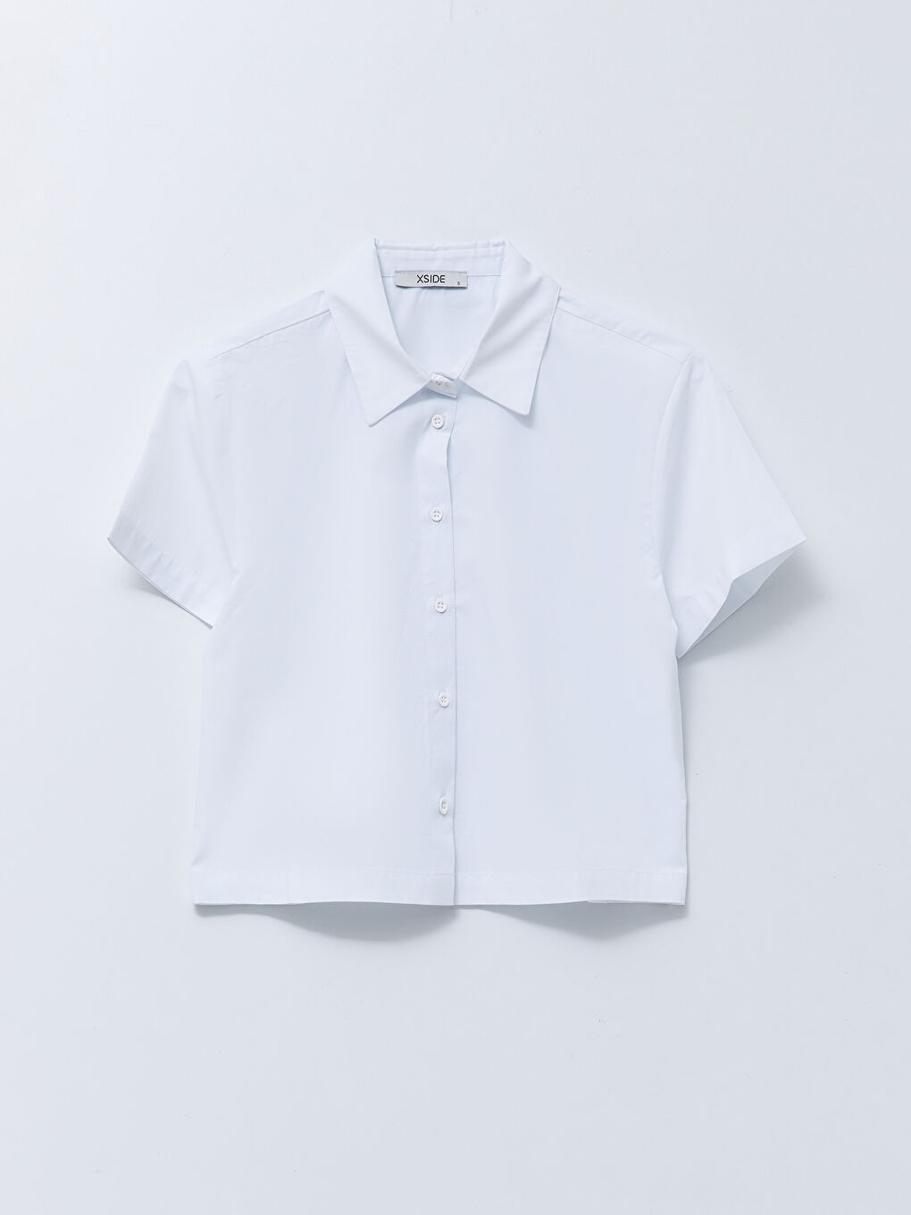 قميص نسائي بأزرار أمامية وكم قصير-6