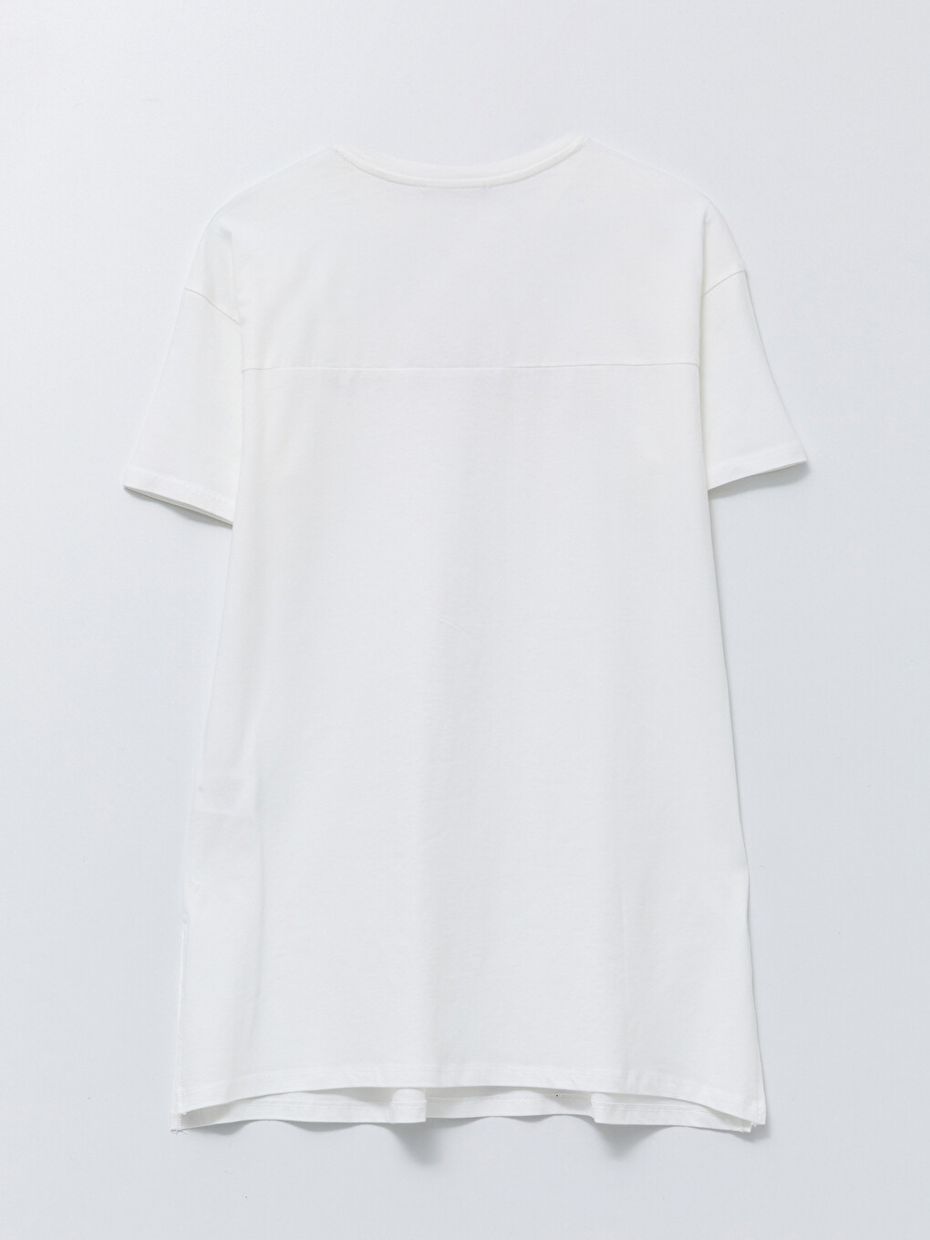 Crew Neck Printed Short Sleeve Cotton Maternity Tunic-7