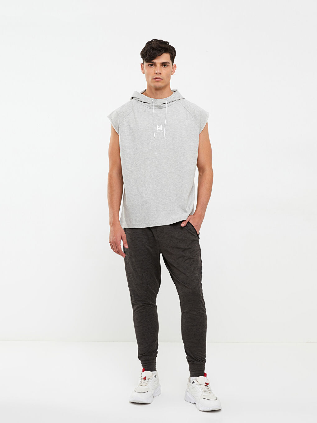 Hooded Printed Men's Sleeveless T-Shirt-2