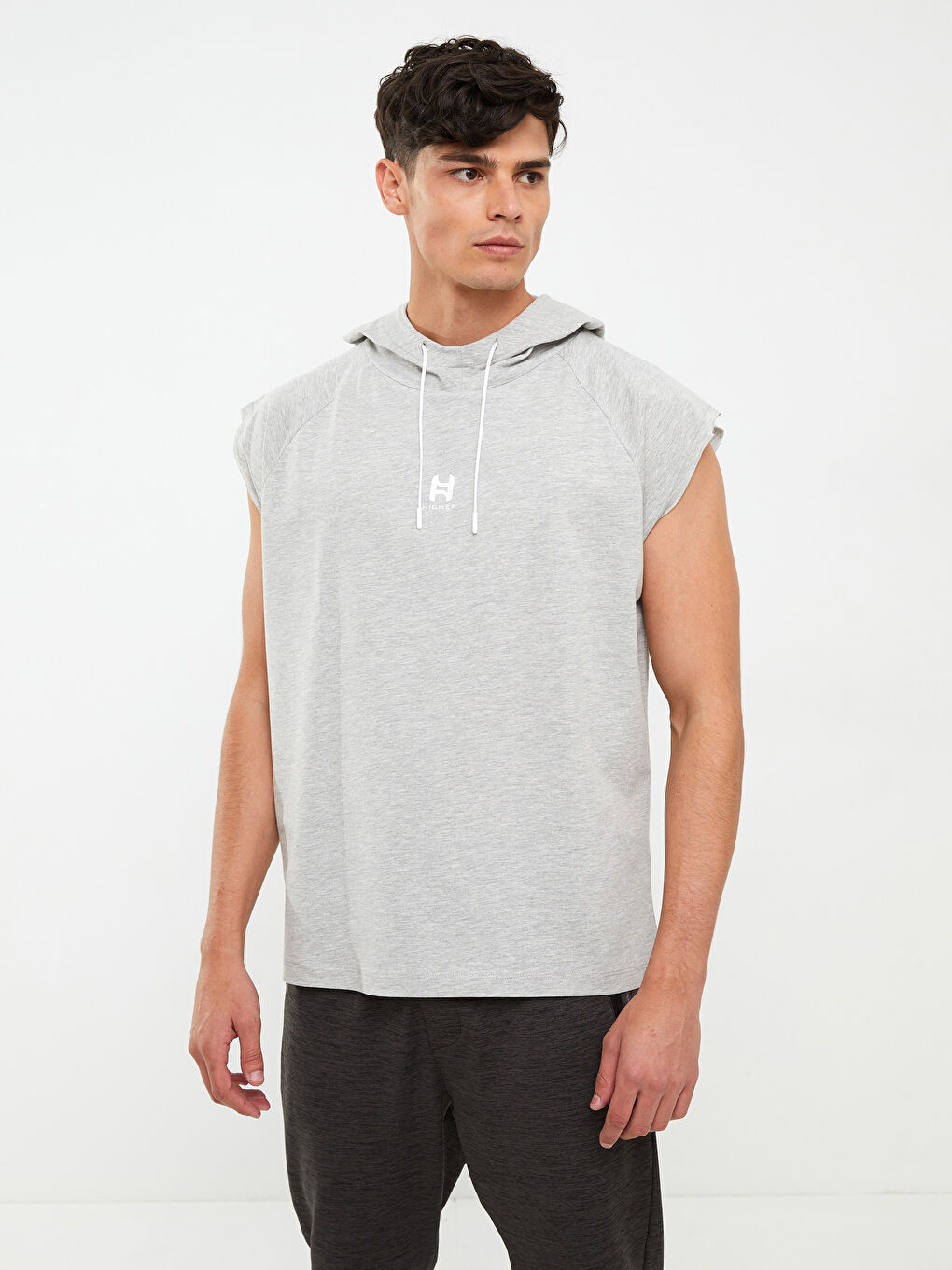 Hooded Printed Men's Sleeveless T-Shirt-3