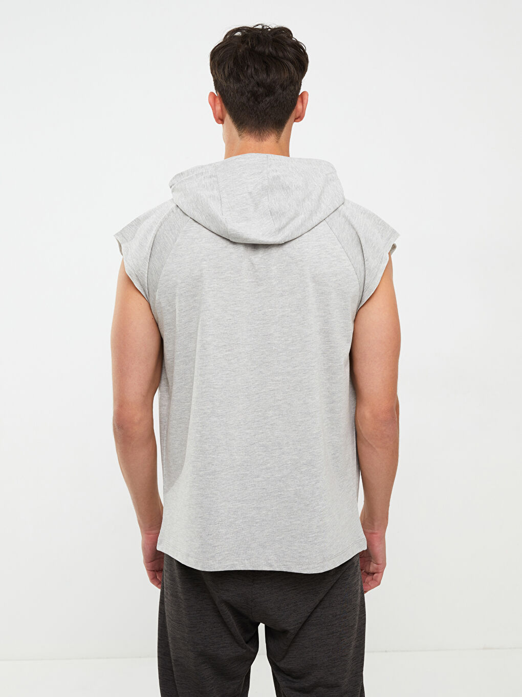 Hooded Printed Men's Sleeveless T-Shirt-4