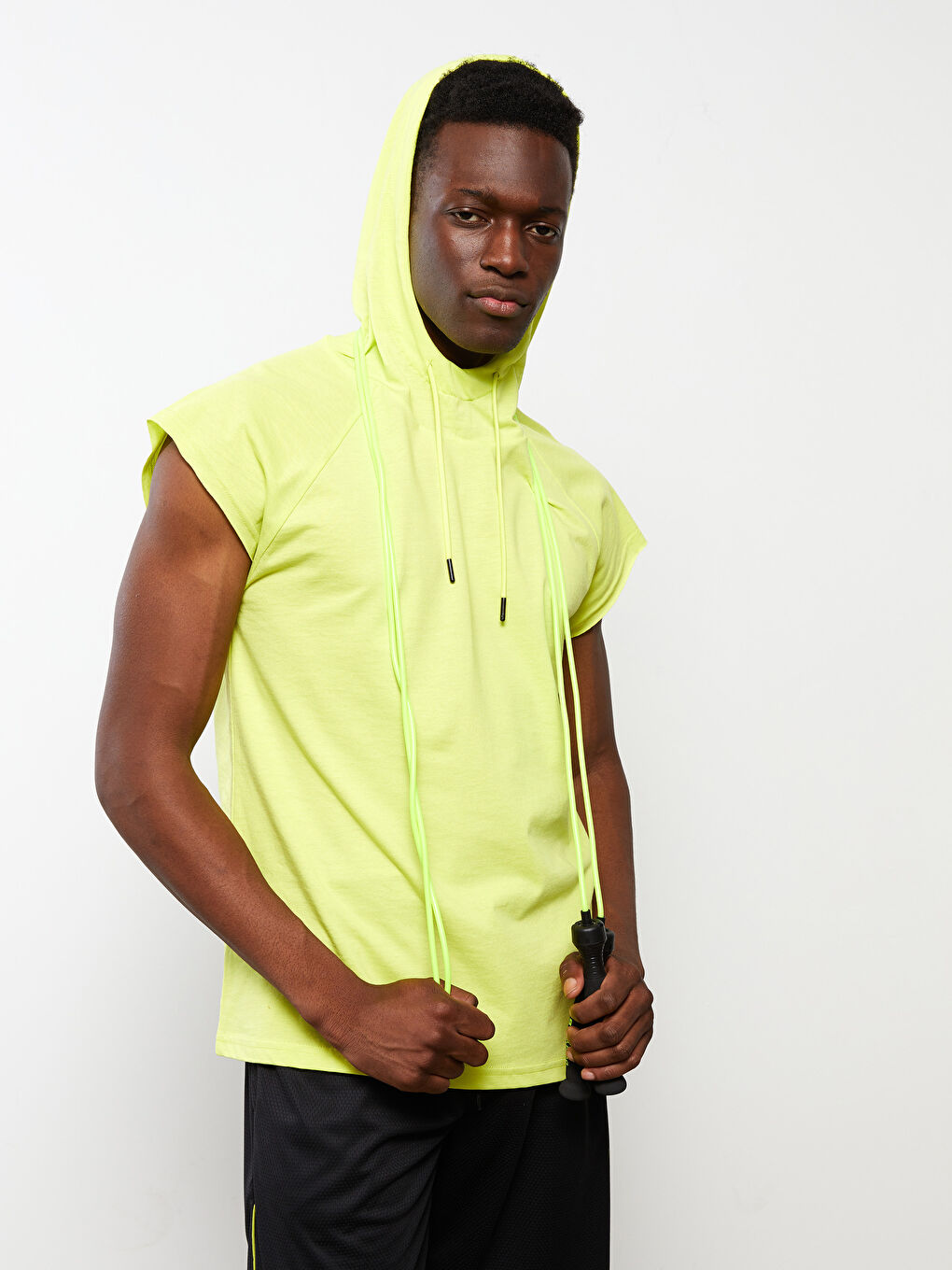 Hooded Printed Men's Sleeveless T-Shirt