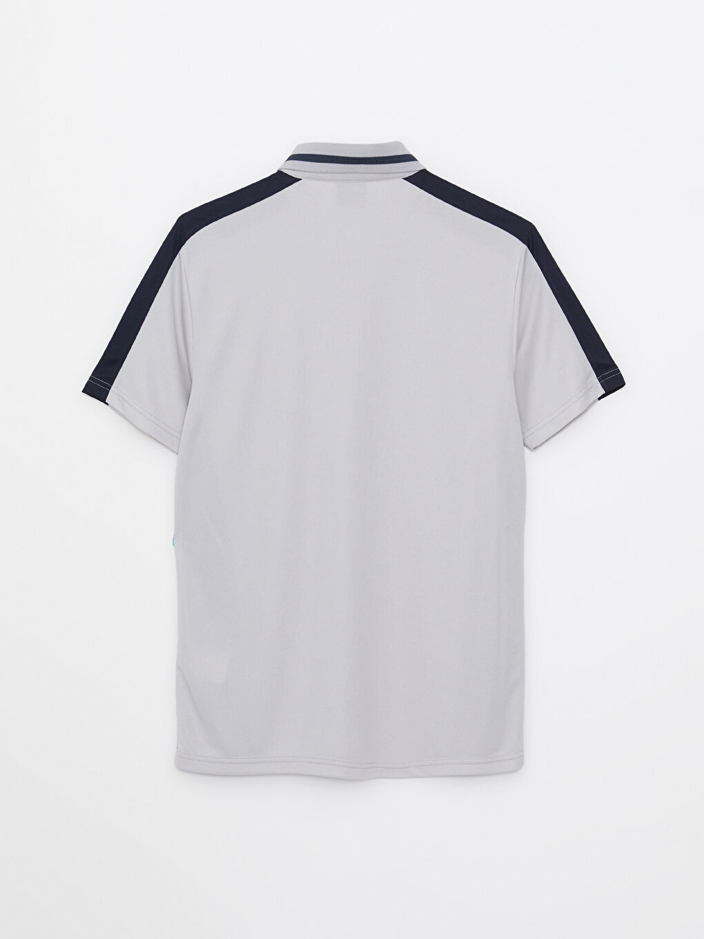 Gri Polo Yaka Kısa Kollu Erkek Spor Tişört-6
