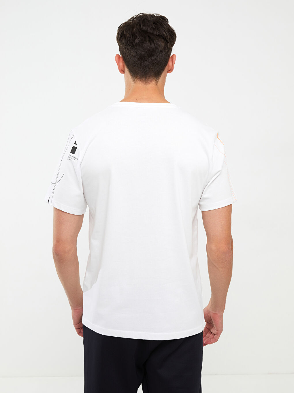 Crew Neck Short Sleeve Patterned Men's Sports T-Shirt-4