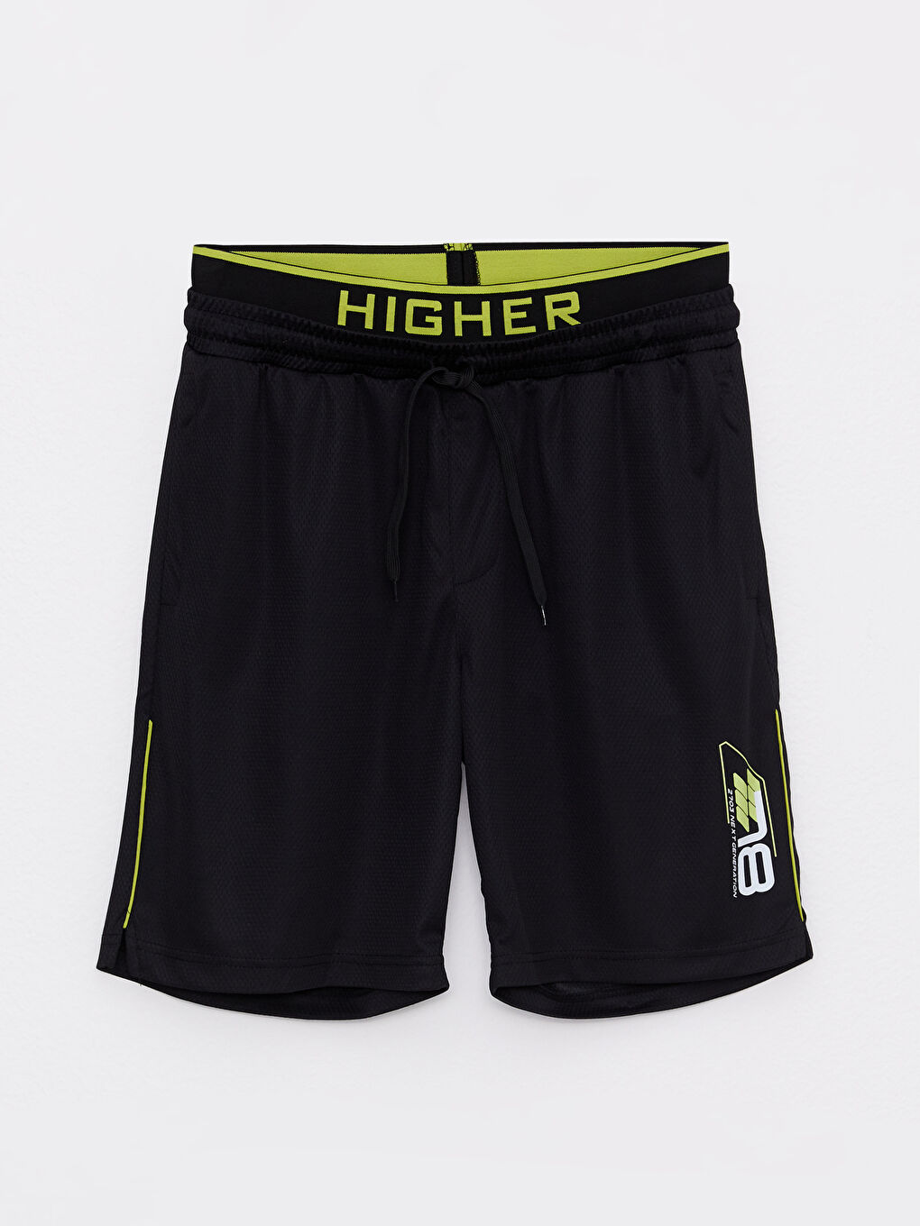 Siyah Standart Kalıp Erkek Spor Şort-5