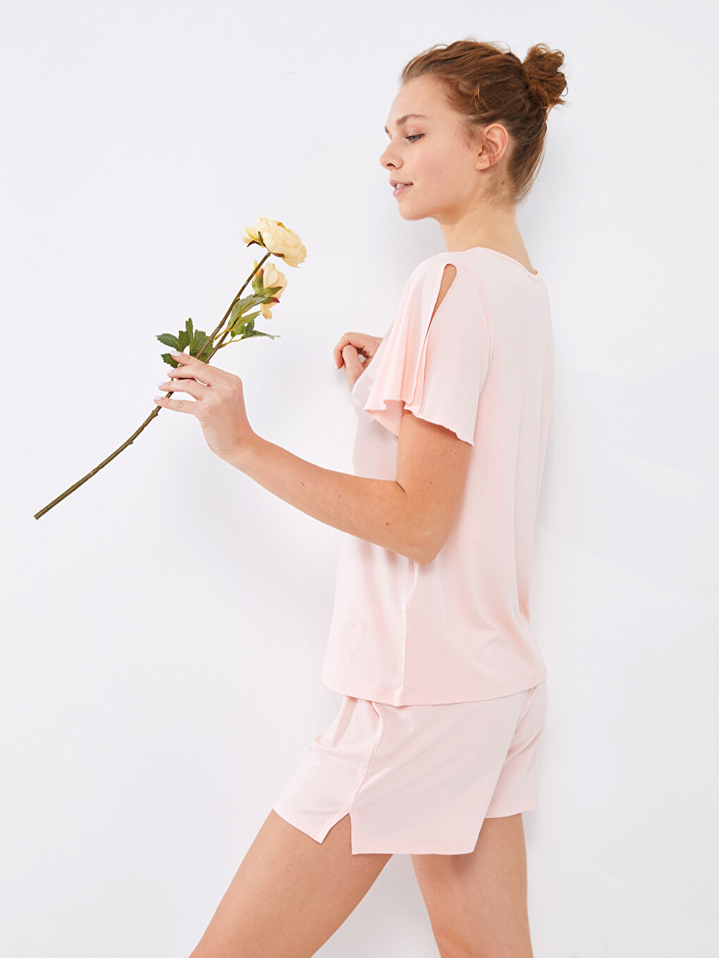 Crew Neck Straight Short Sleeve Women's Pajamas Set -S2G578Z8-FUG