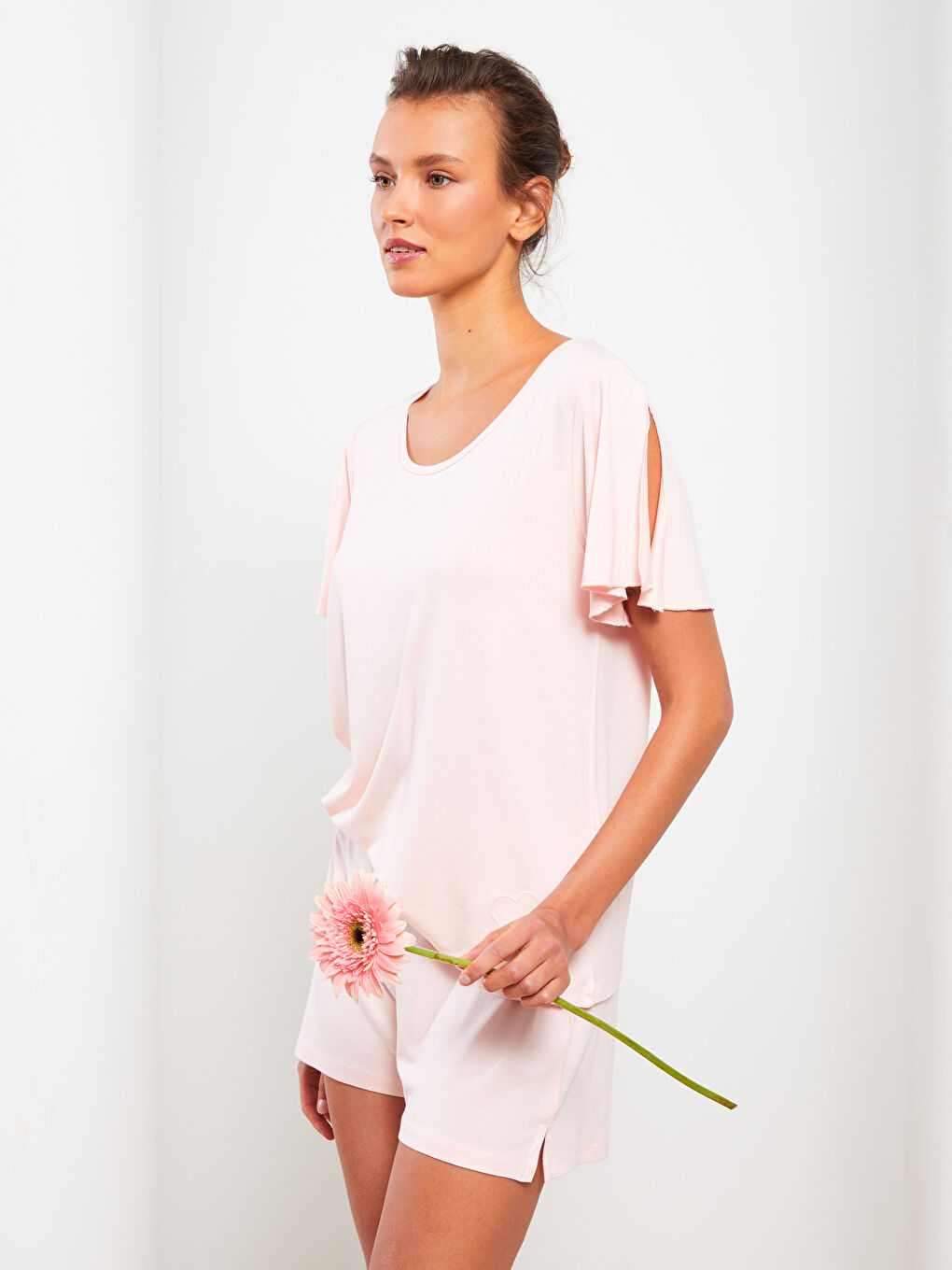 Crew Neck Straight Short Sleeve Women's Pajamas Set -S2G578Z8-FUG