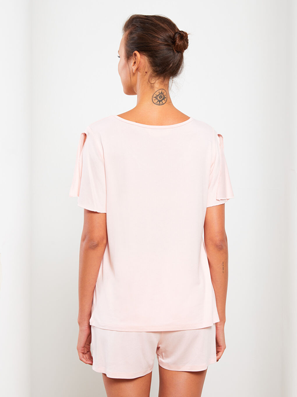 Crew Neck Straight Short Sleeve Women's Pajamas Set -S2G578Z8-FUG