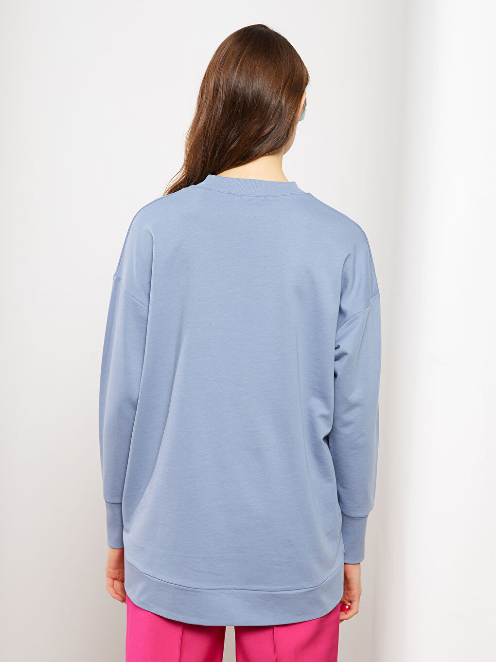 Funnel Neck Women's Sweatshirt Tunic-4