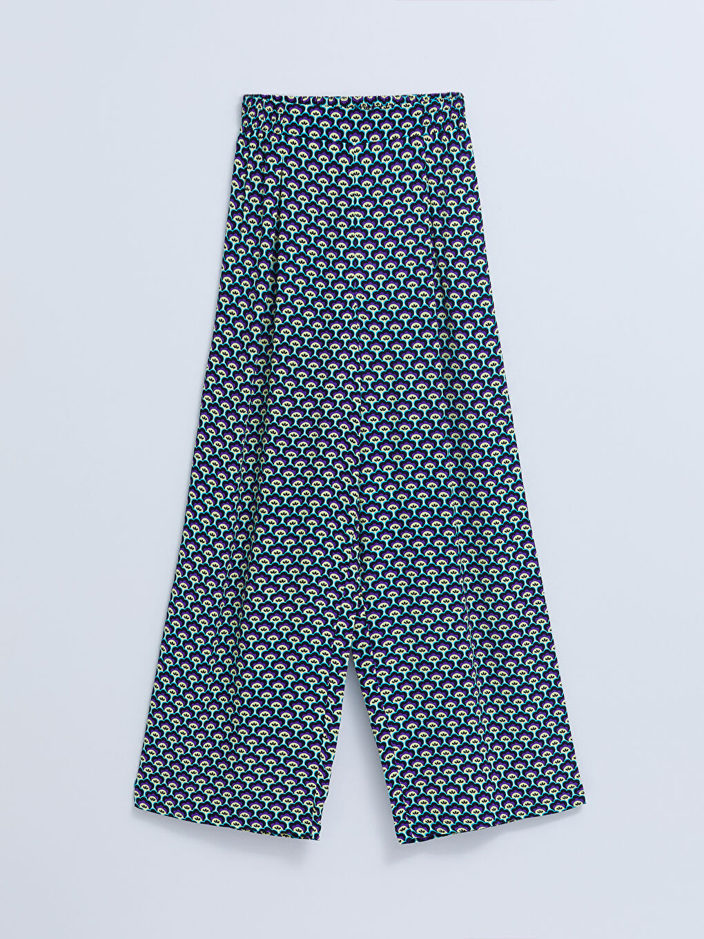 سروال نساء فيسكوز مريح بنقشة خصر مطاطي-4