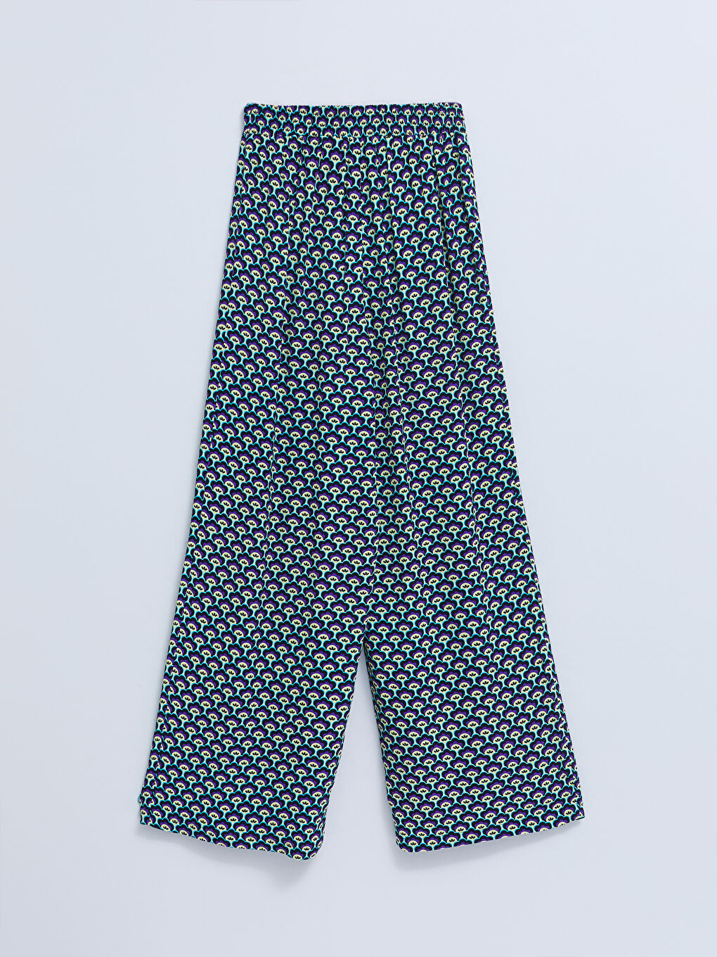 سروال نساء فيسكوز مريح بنقشة خصر مطاطي-5